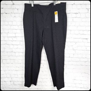 CHARTER CLUB Pant Shop Womans Cambridge Slim Leg Black White Polka Dot Pants 20W